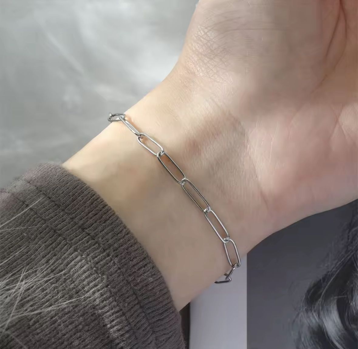 Pulsera eslabones plateada