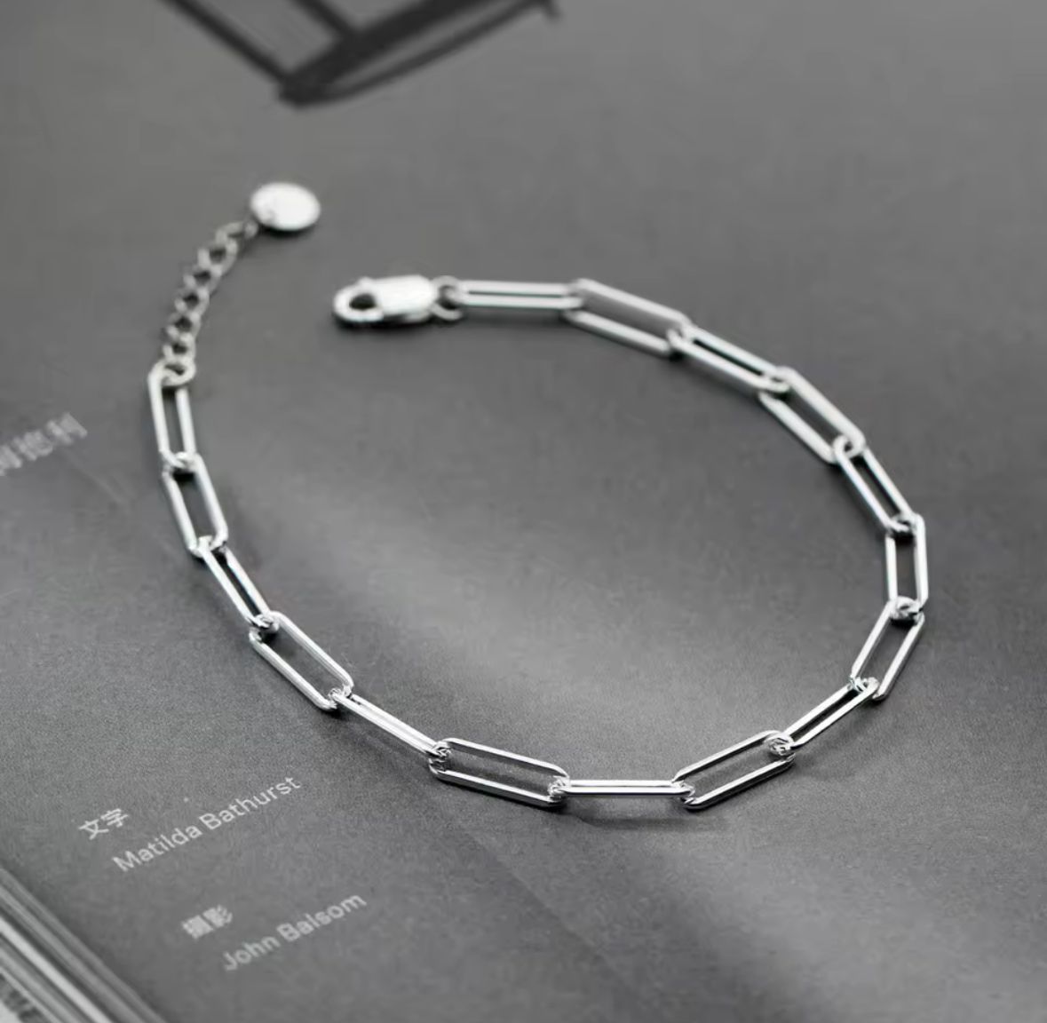 Pulsera eslabones plateada