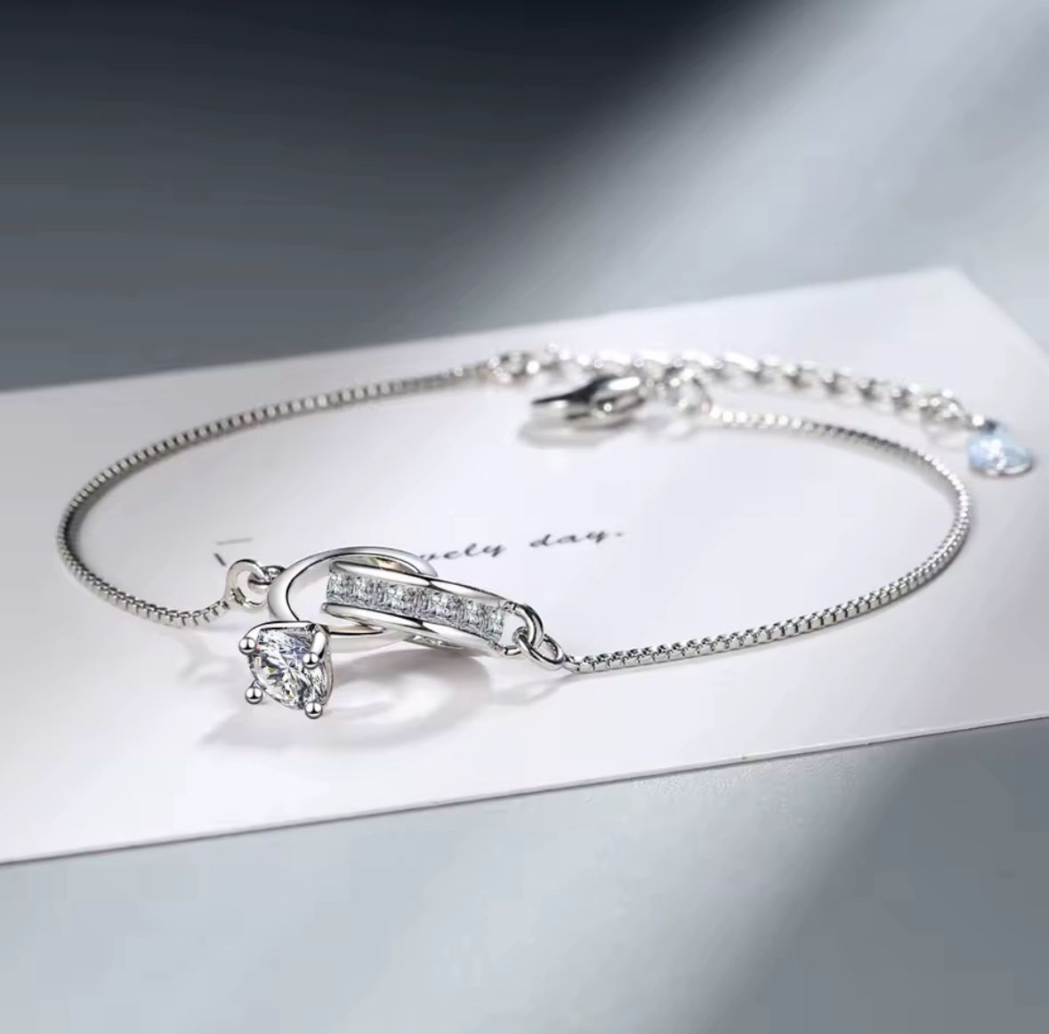 Pulsera de compromiso/promesa plateada/golden rose con circonia