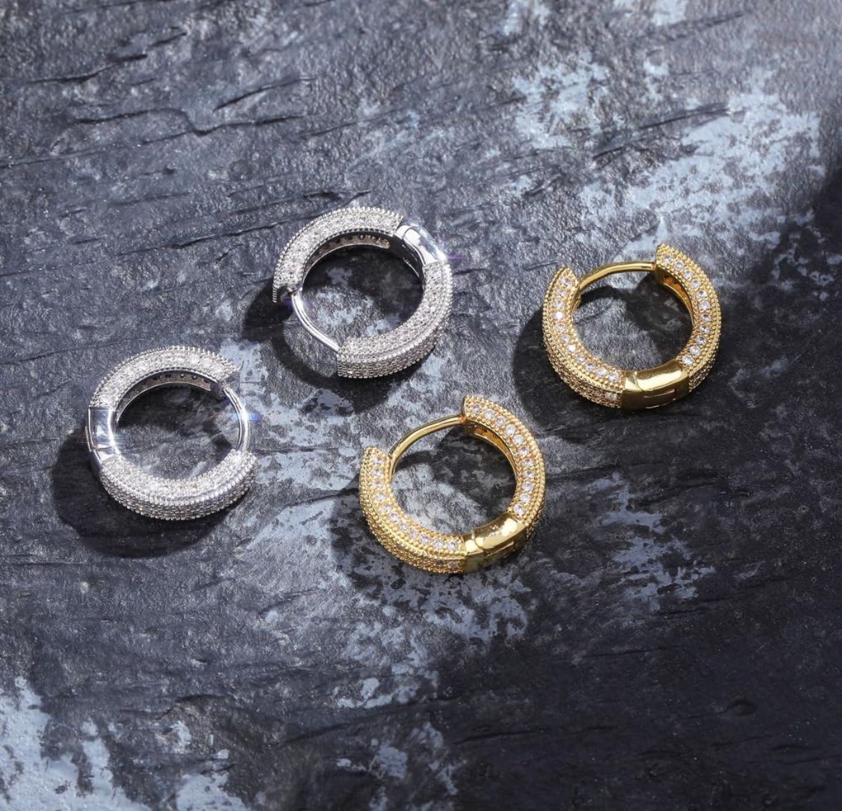 Arracadas brillantes plata