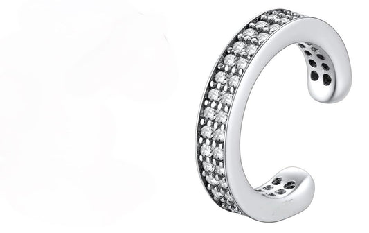 Ear cuff plateado circonio