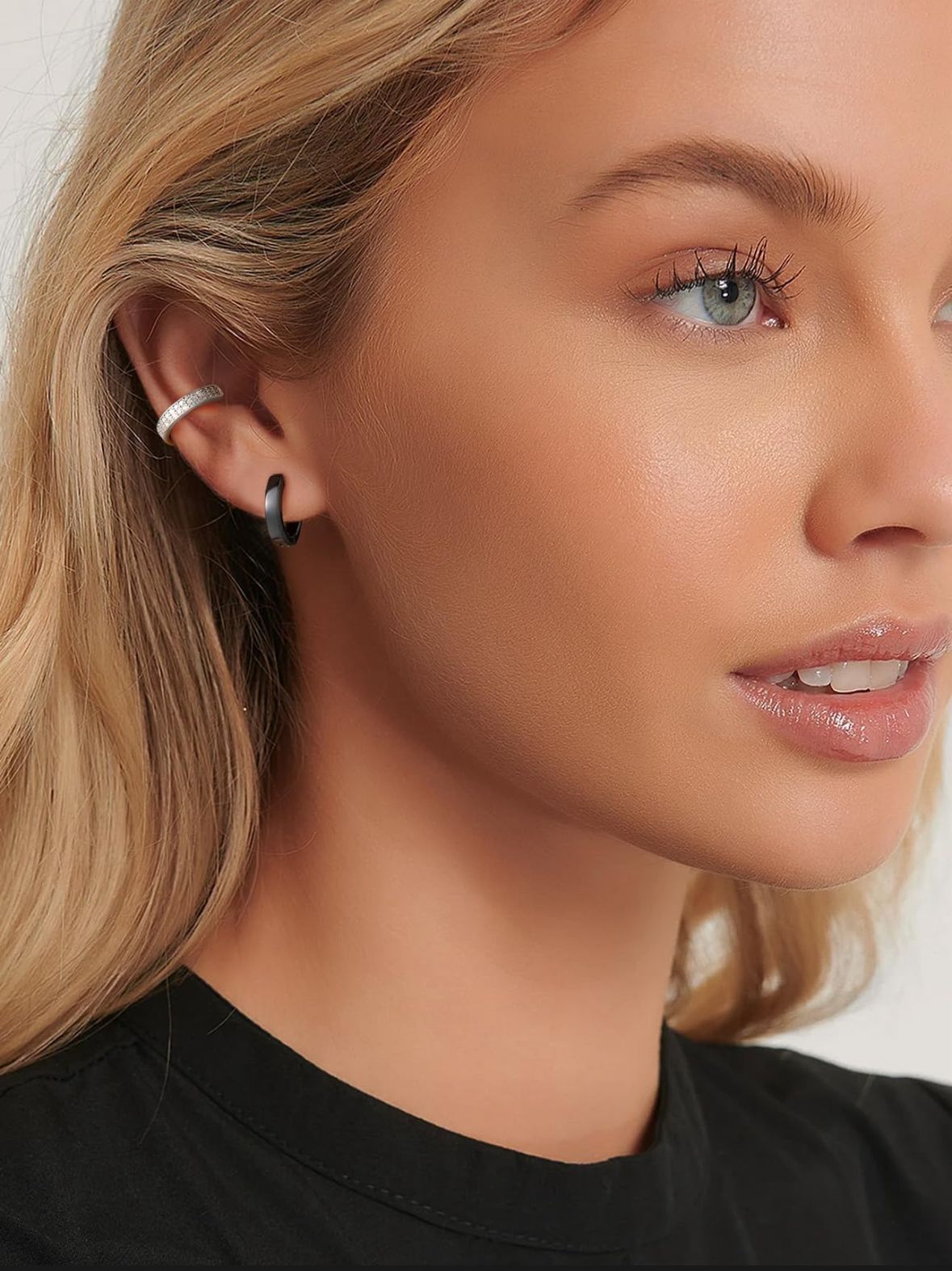 Ear cuff plateado circonio