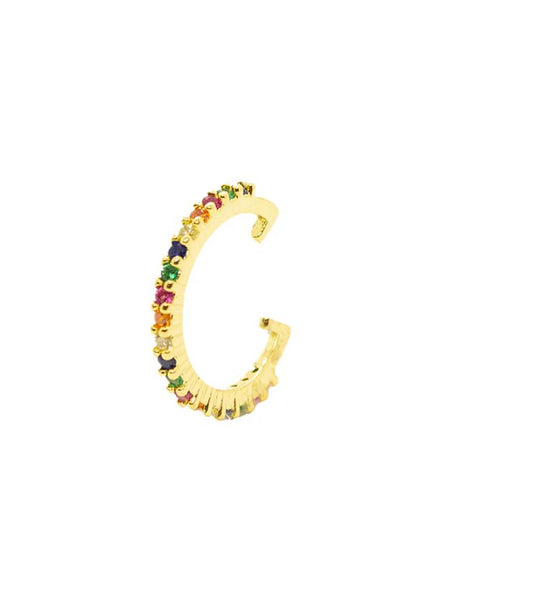 Ear cuff dorado circonio colores