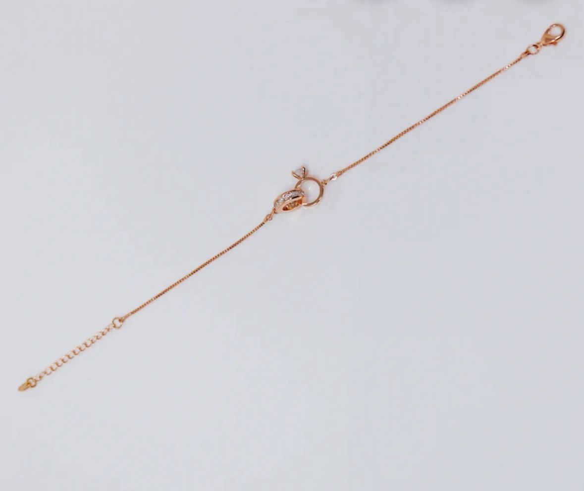 Pulsera de compromiso/promesa plateada/golden rose con circonia