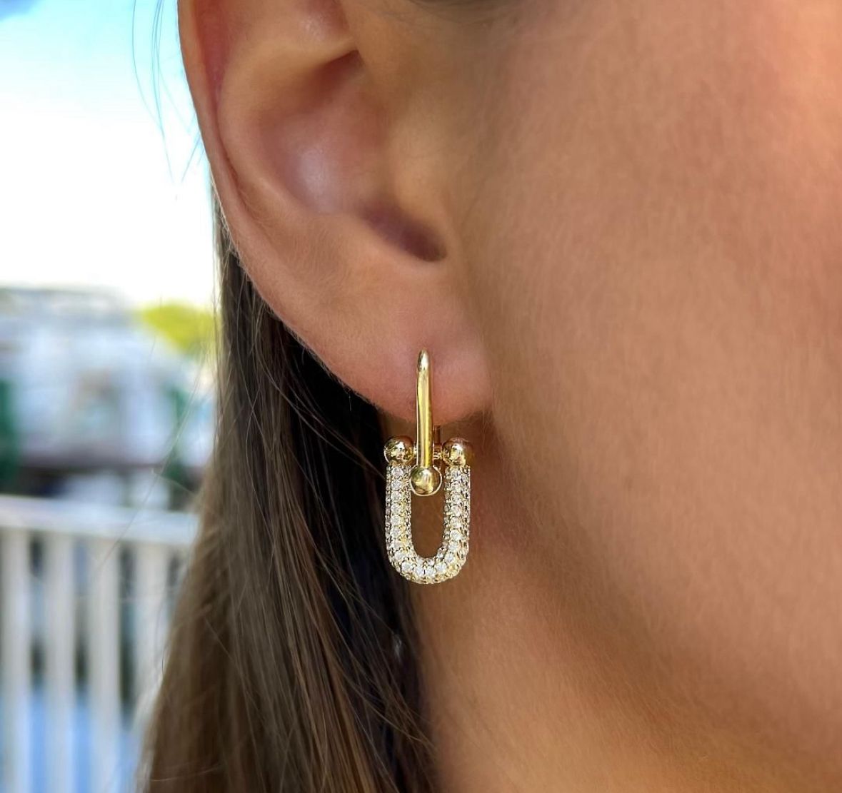 Hoops dobles circonia horseshoe