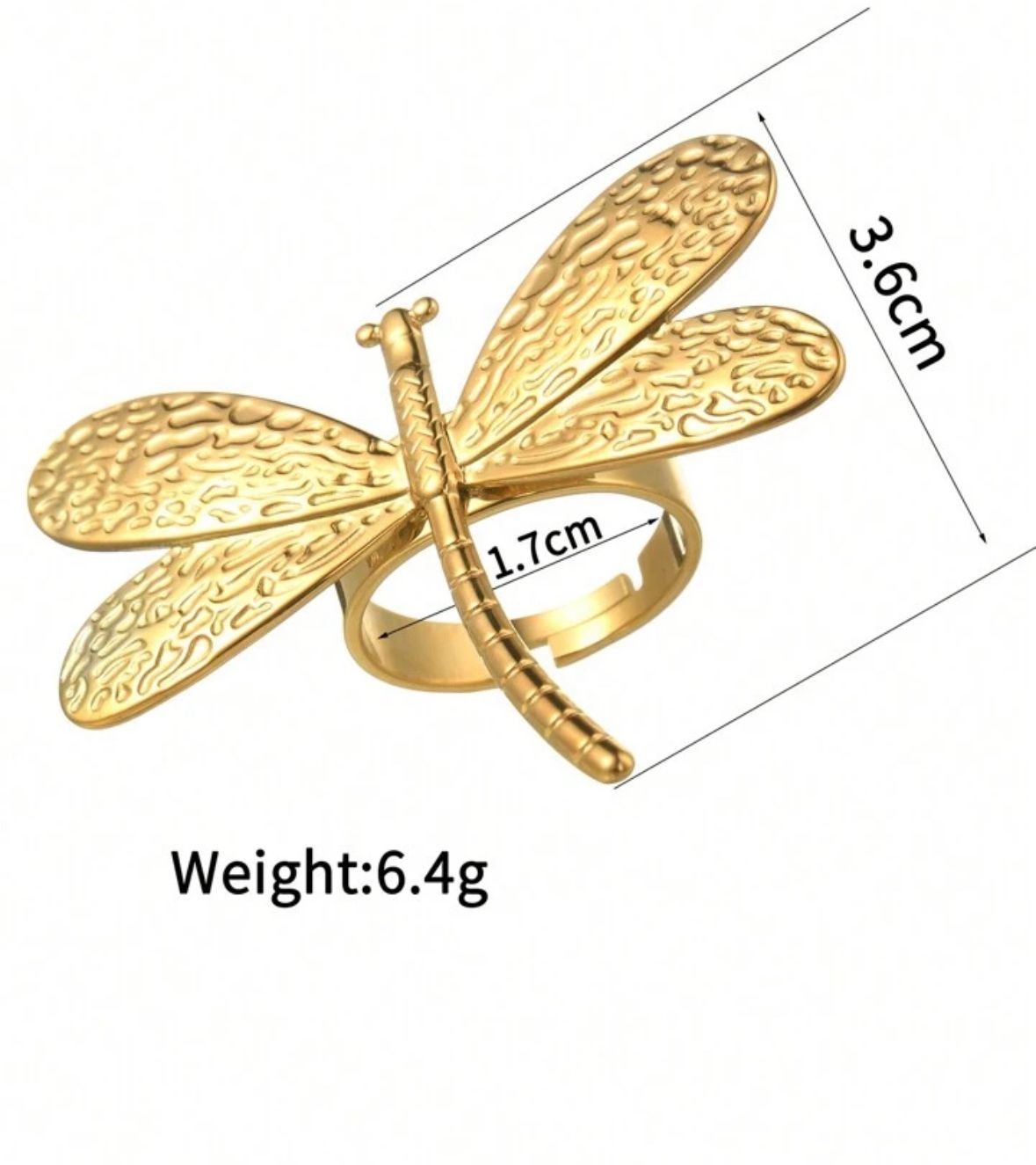 Anillo libélula autoajustable