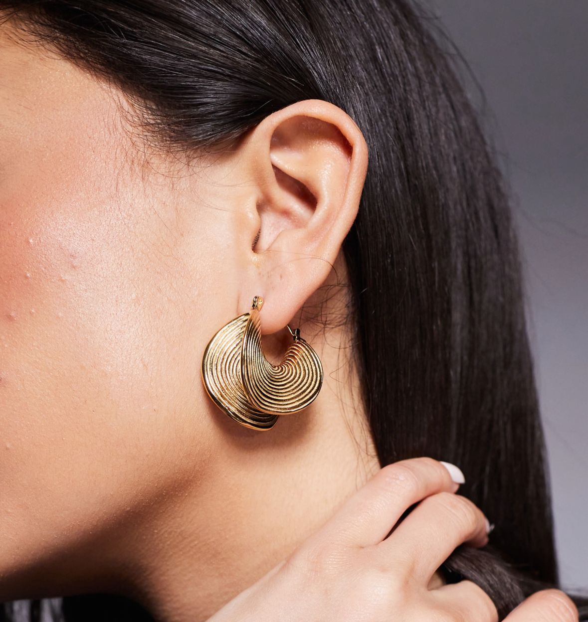 Hoops abanico texurizados