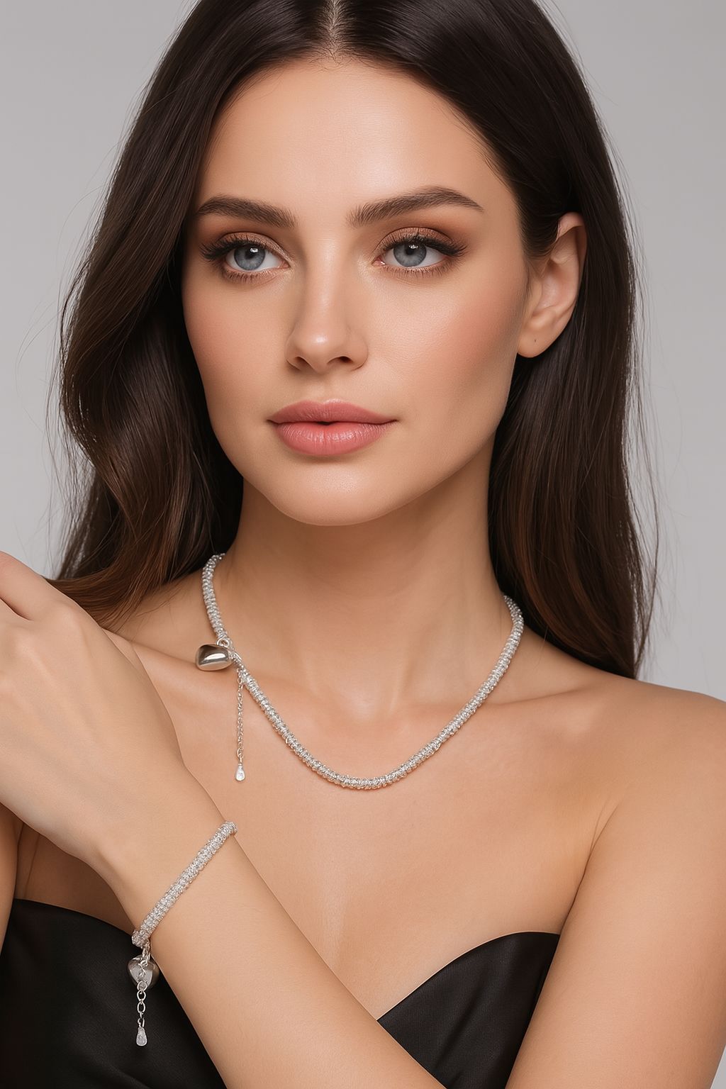 Collar plata dije corazón