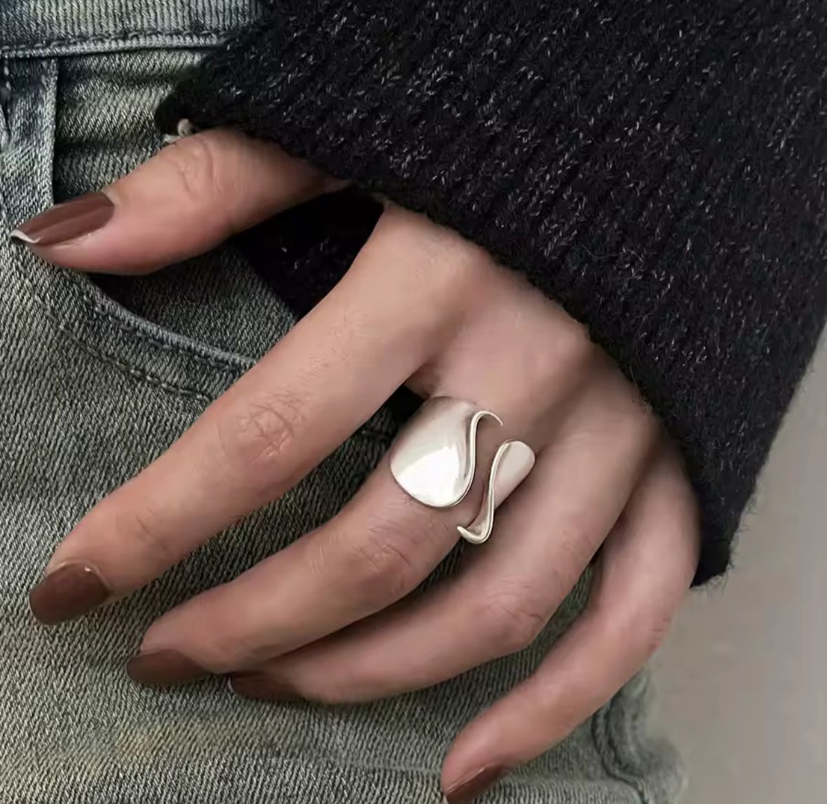 Anillo plata .925 minimalista autoajustable