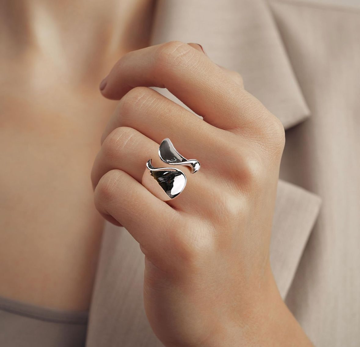 Anillo plata .925 minimalista autoajustable