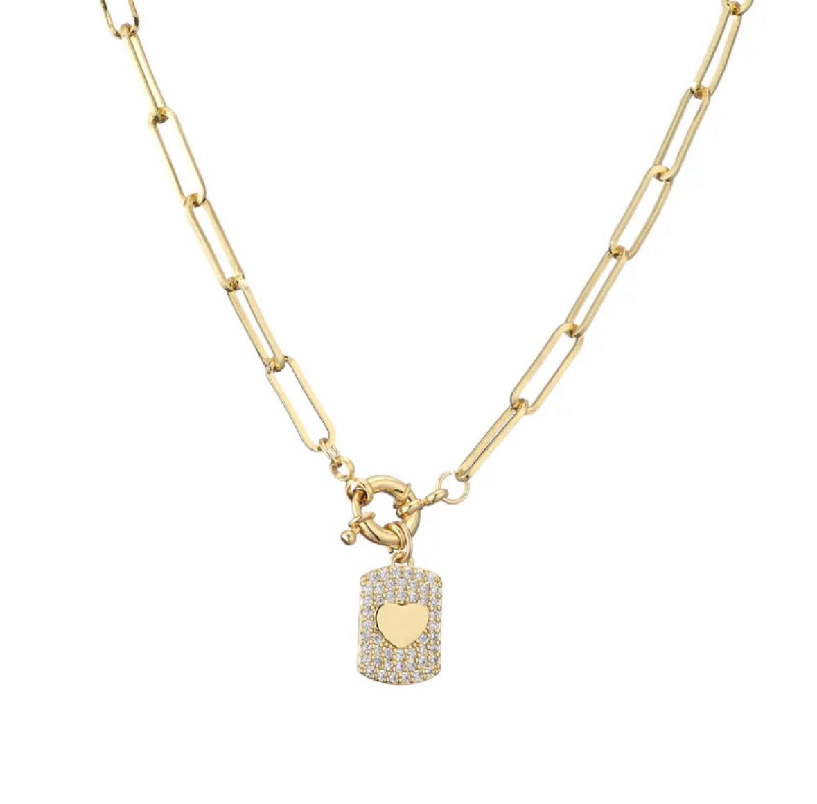 Collar dije corazon circonio