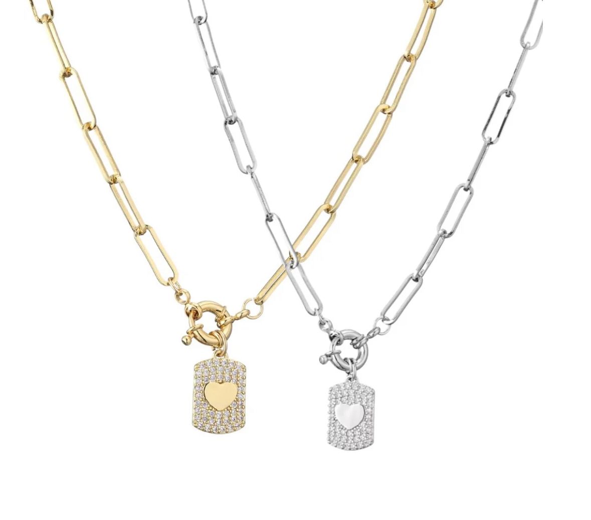 Collar dije corazon circonio