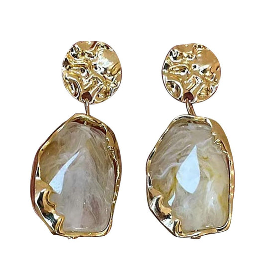 Aretes vintage grandes chapa oro
