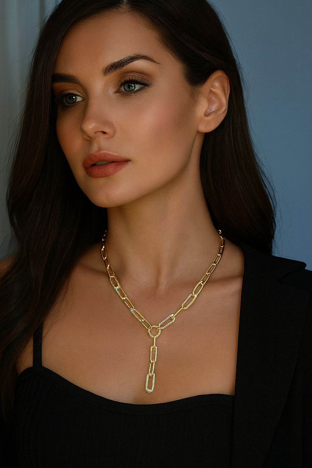 Collar rectangulos circonia