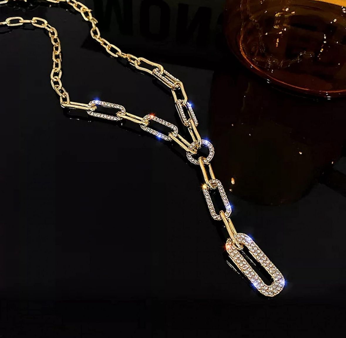 Collar rectangulos circonia
