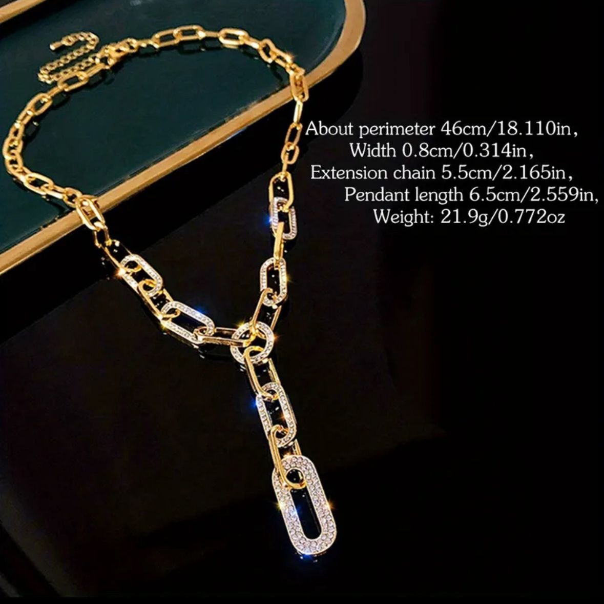 Collar rectangulos circonia
