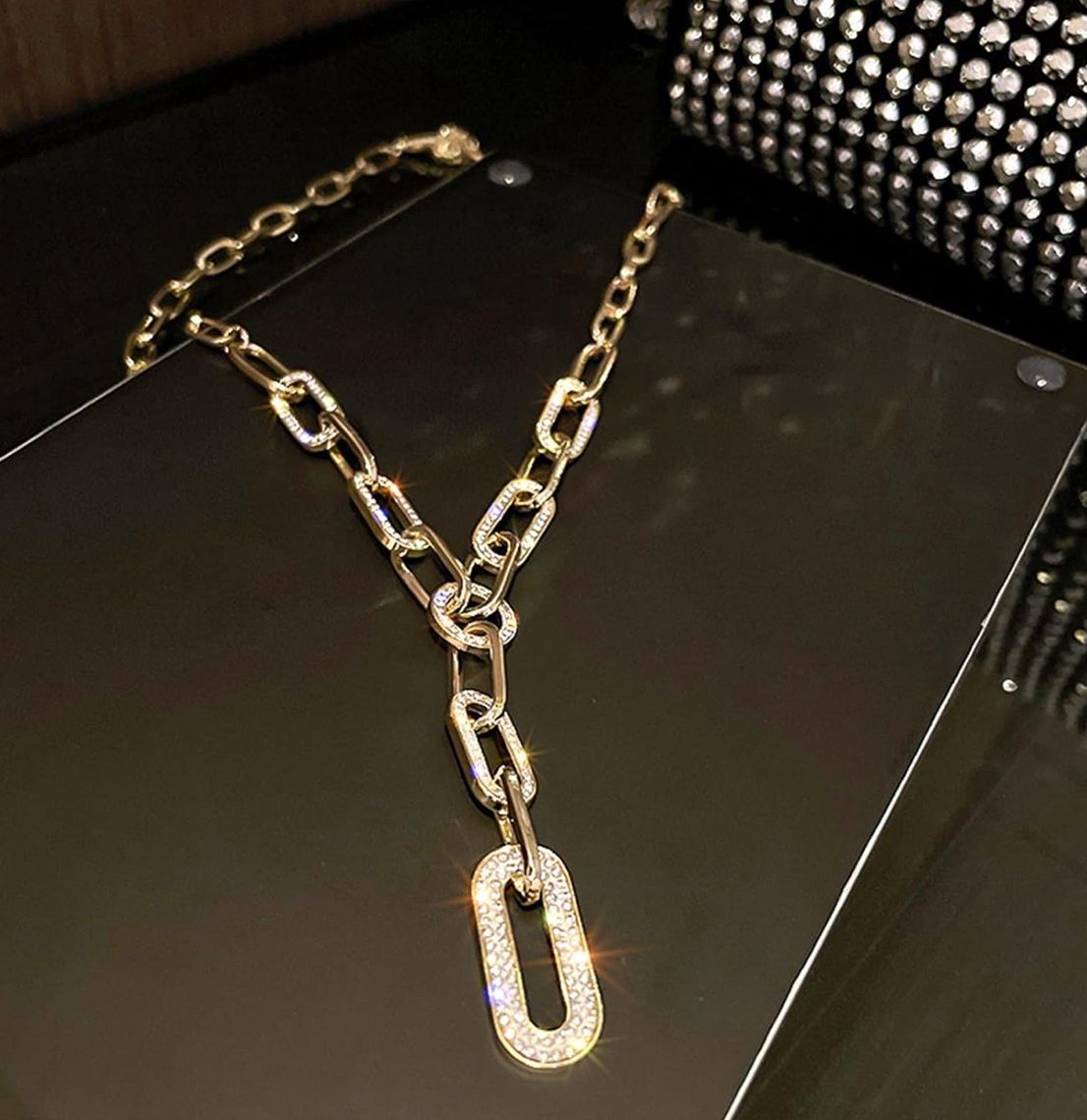Collar rectangulos circonia