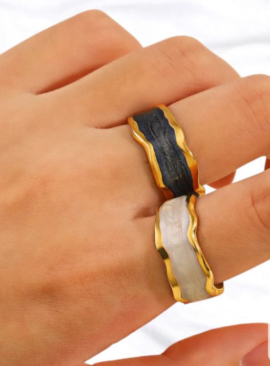 Anillo nacar negro autoajustable