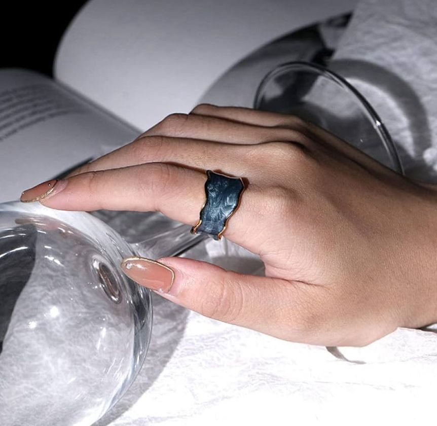 Anillo nacar negro autoajustable