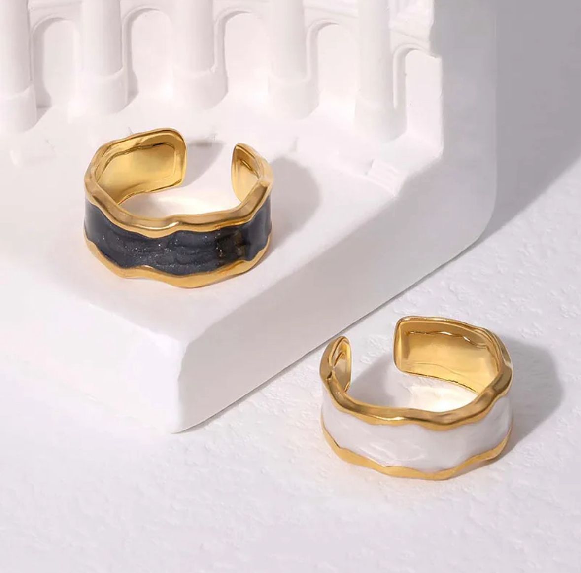 Anillo nacar negro autoajustable
