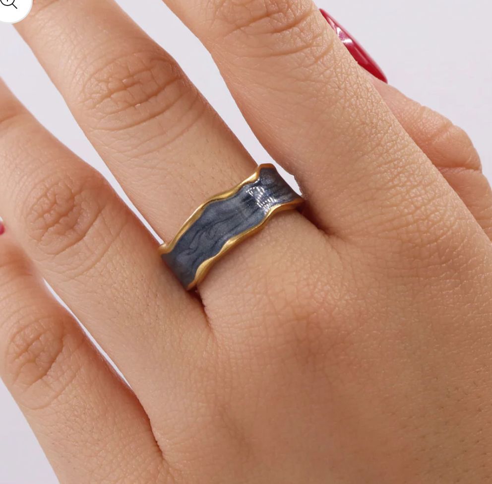 Anillo nacar negro autoajustable