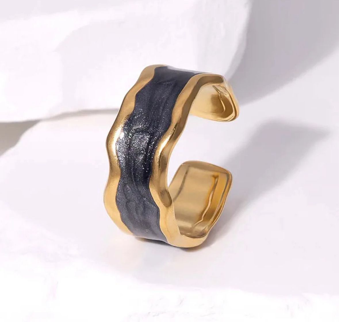 Anillo nacar negro autoajustable