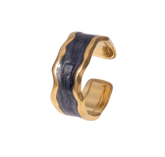 Anillo nacar negro autoajustable