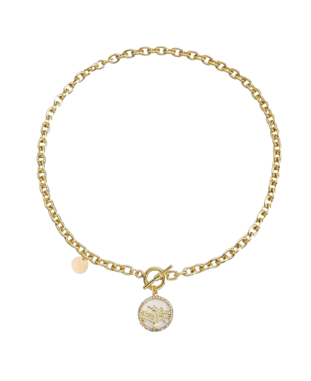 Collar dije arbol vida con circonia