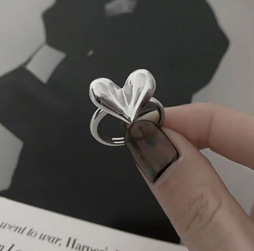 Anillo plata corazon bold