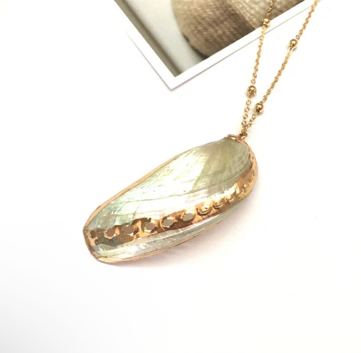 Collar concha grande natural