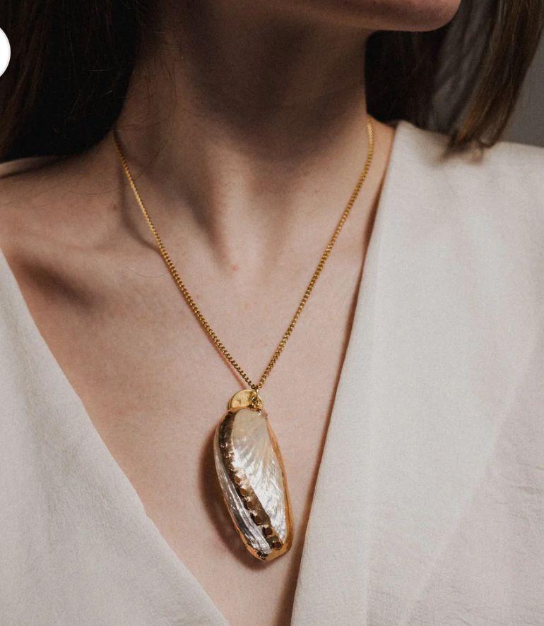 Collar concha grande natural