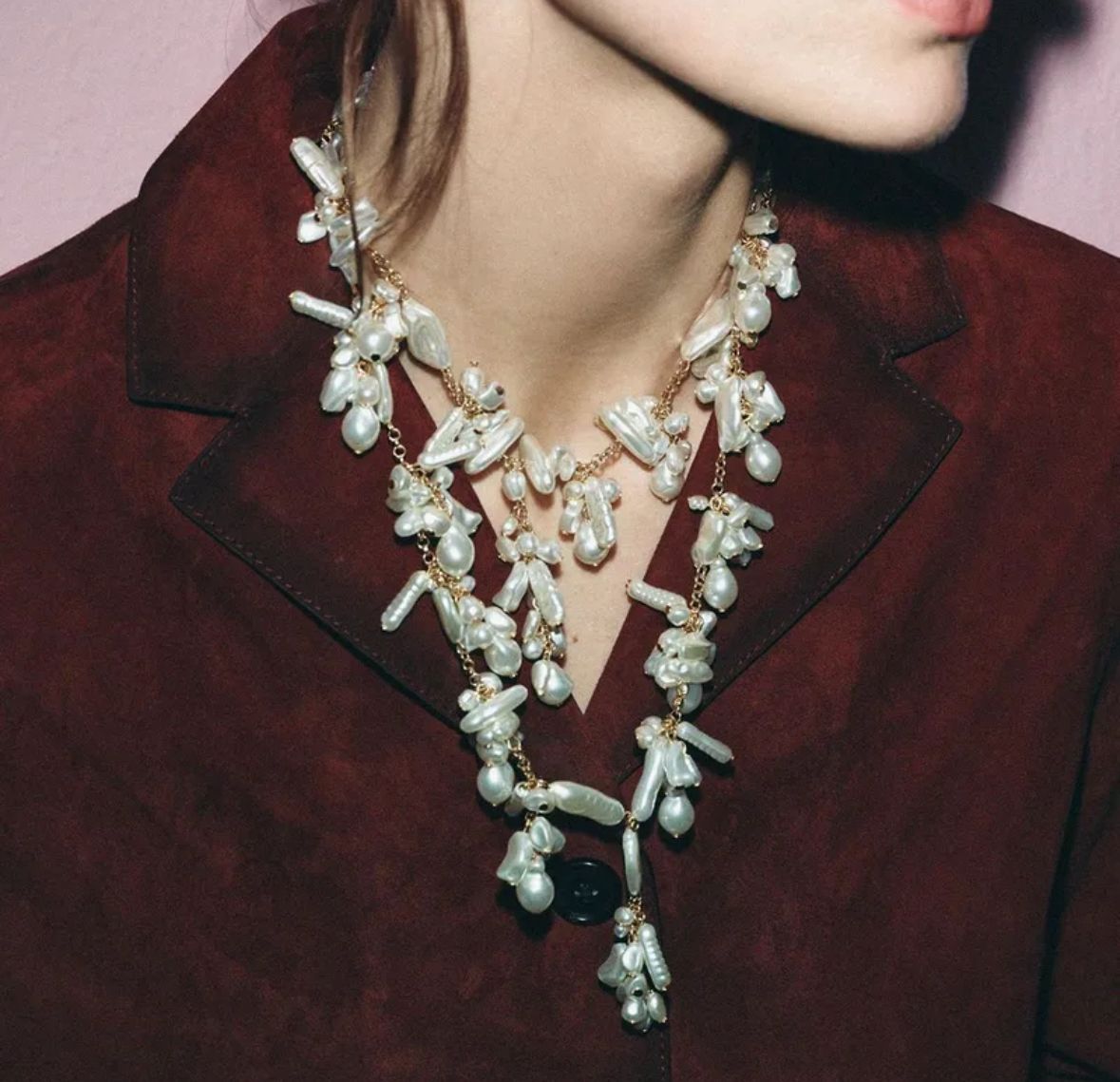 Collar 2 layers perlas