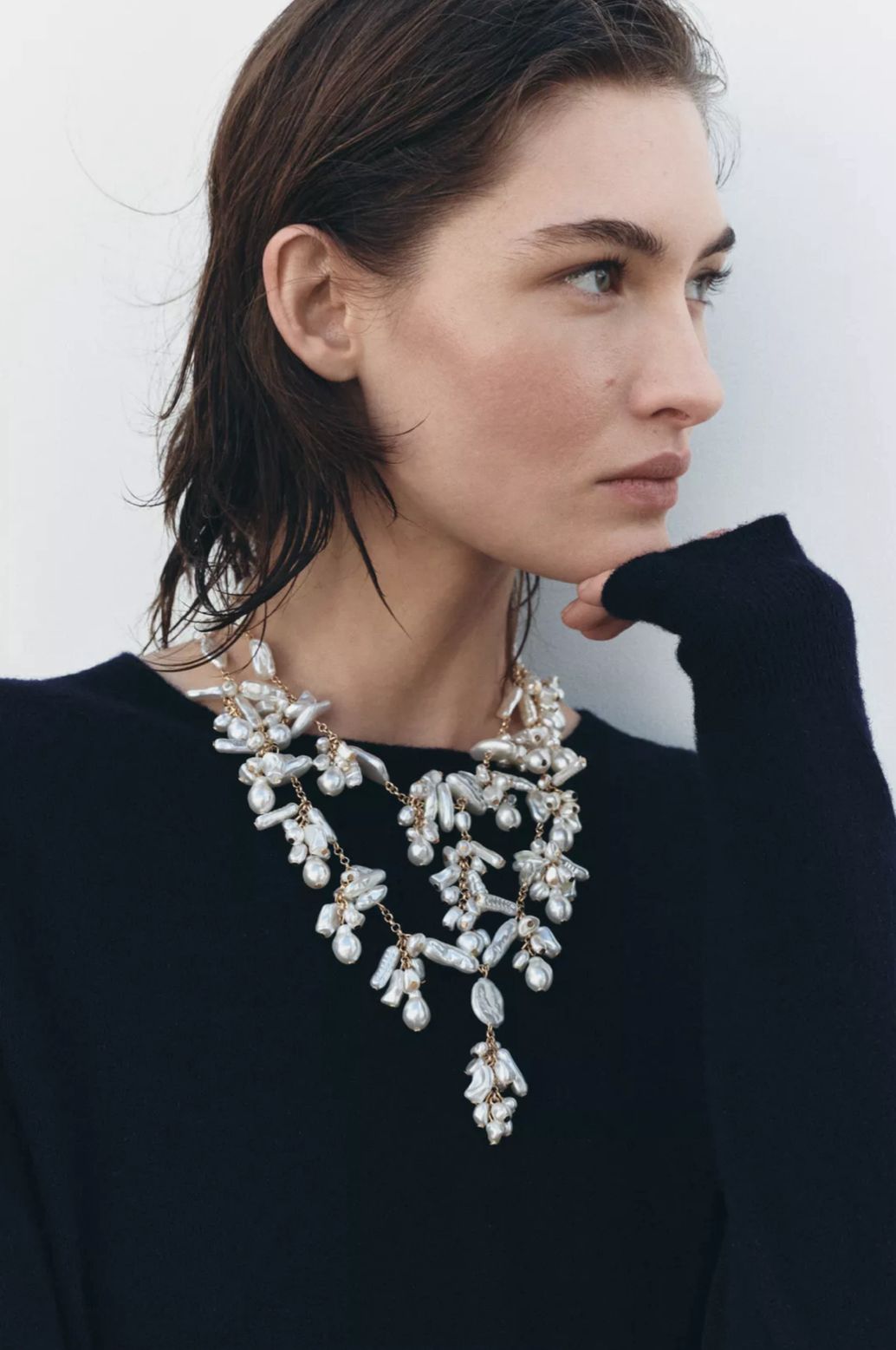 Collar 2 layers perlas
