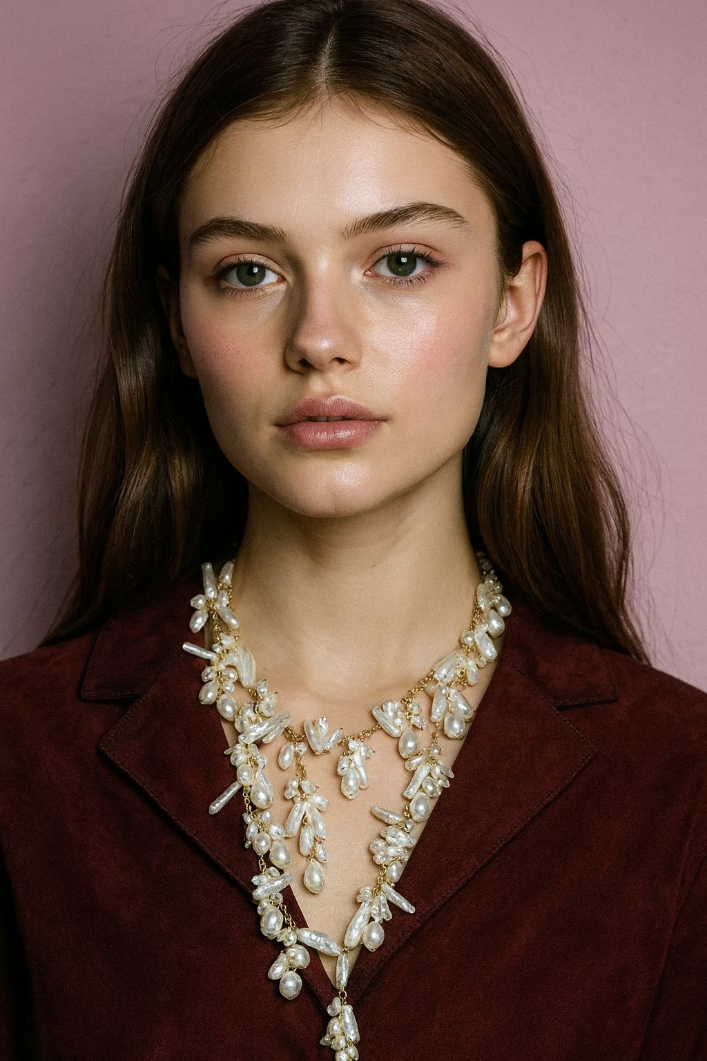 Collar 2 layers perlas