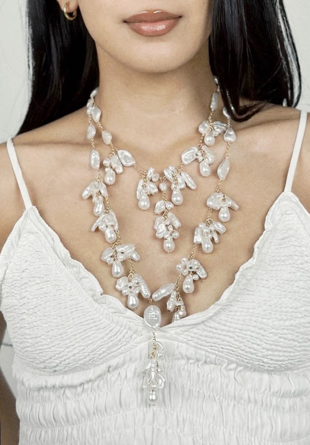 Collar 2 layers perlas