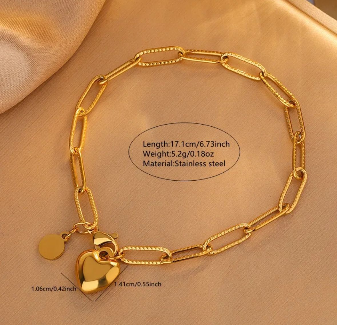 Pulsera charm corazón bold