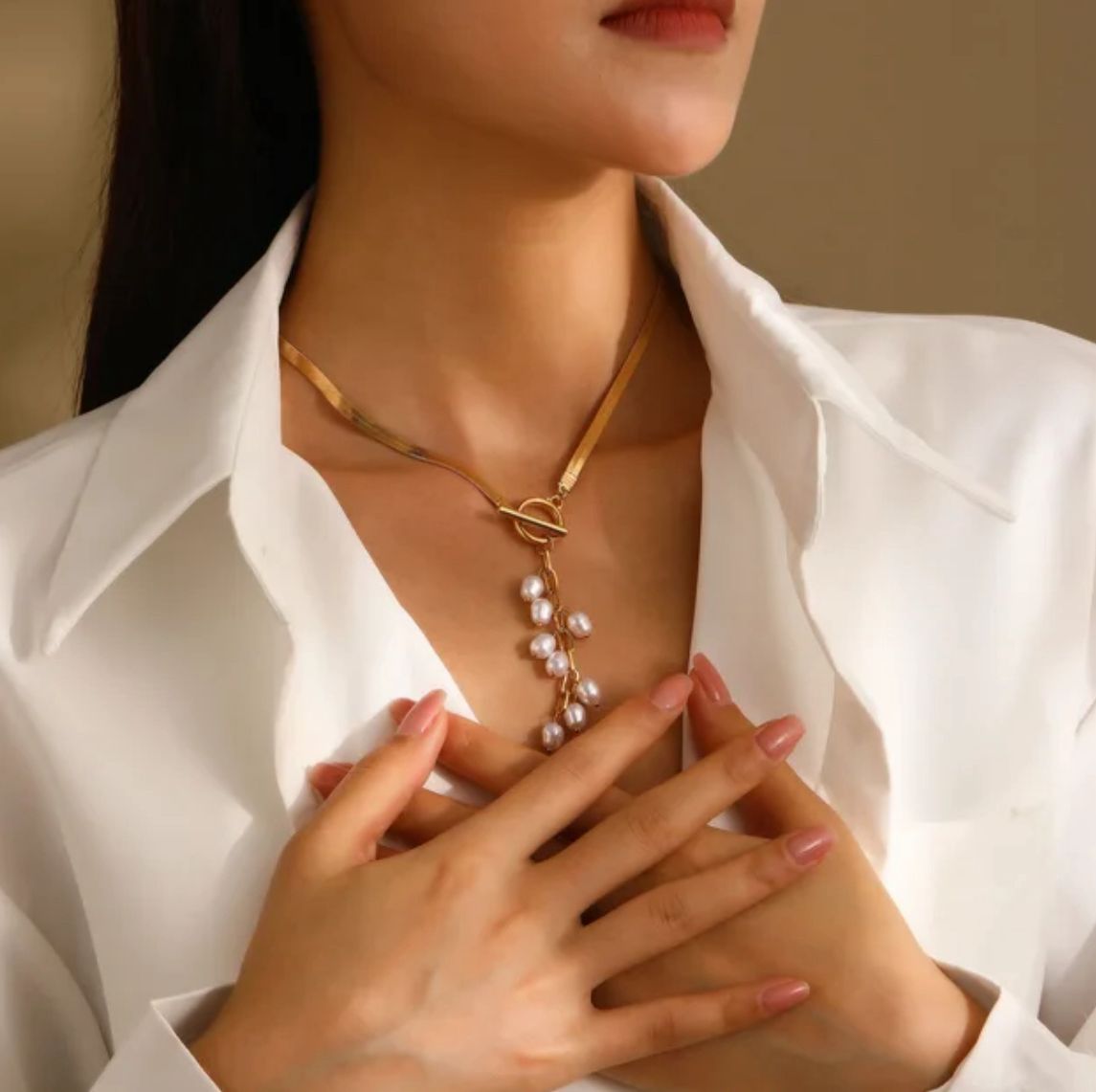 Collar racimo perlas