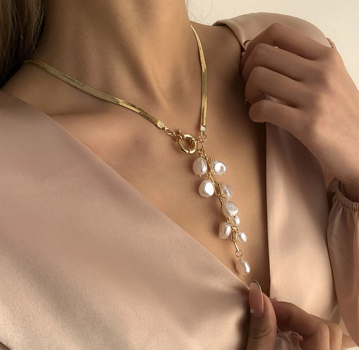 Collar racimo perlas