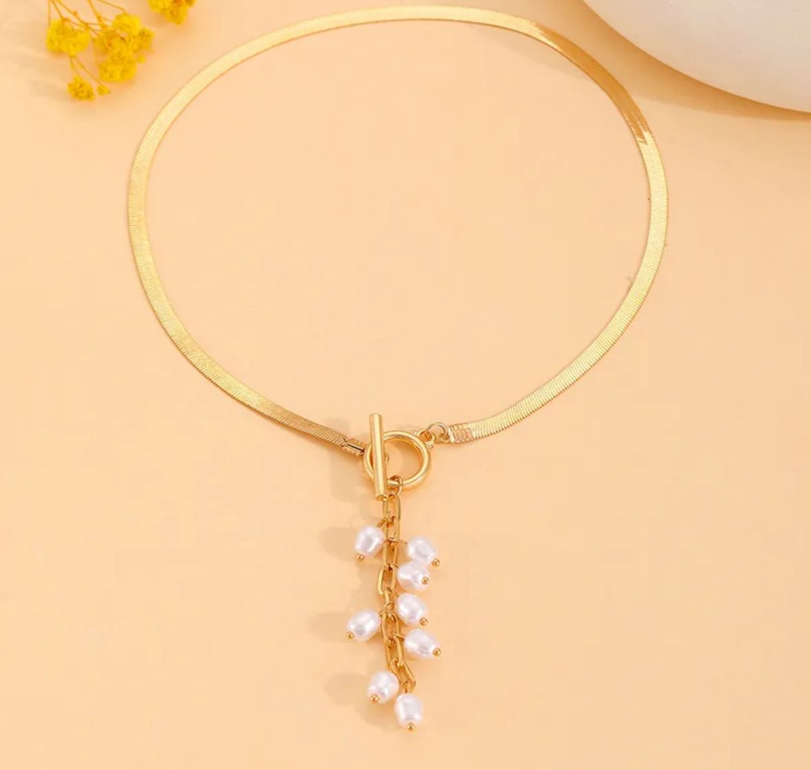 Collar racimo perlas