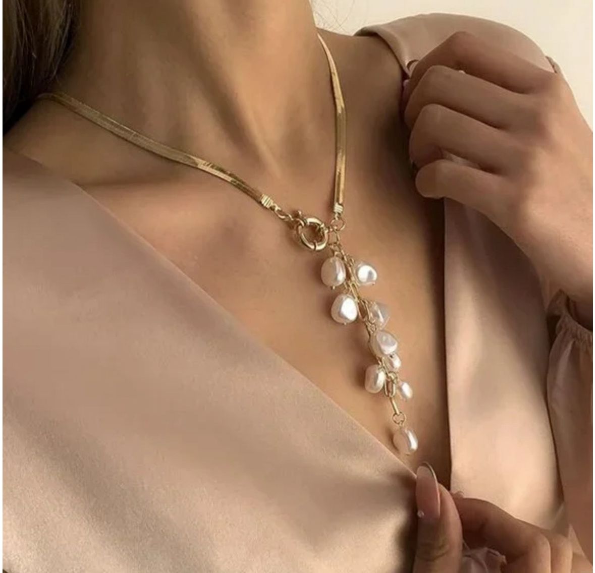 Collar racimo perlas