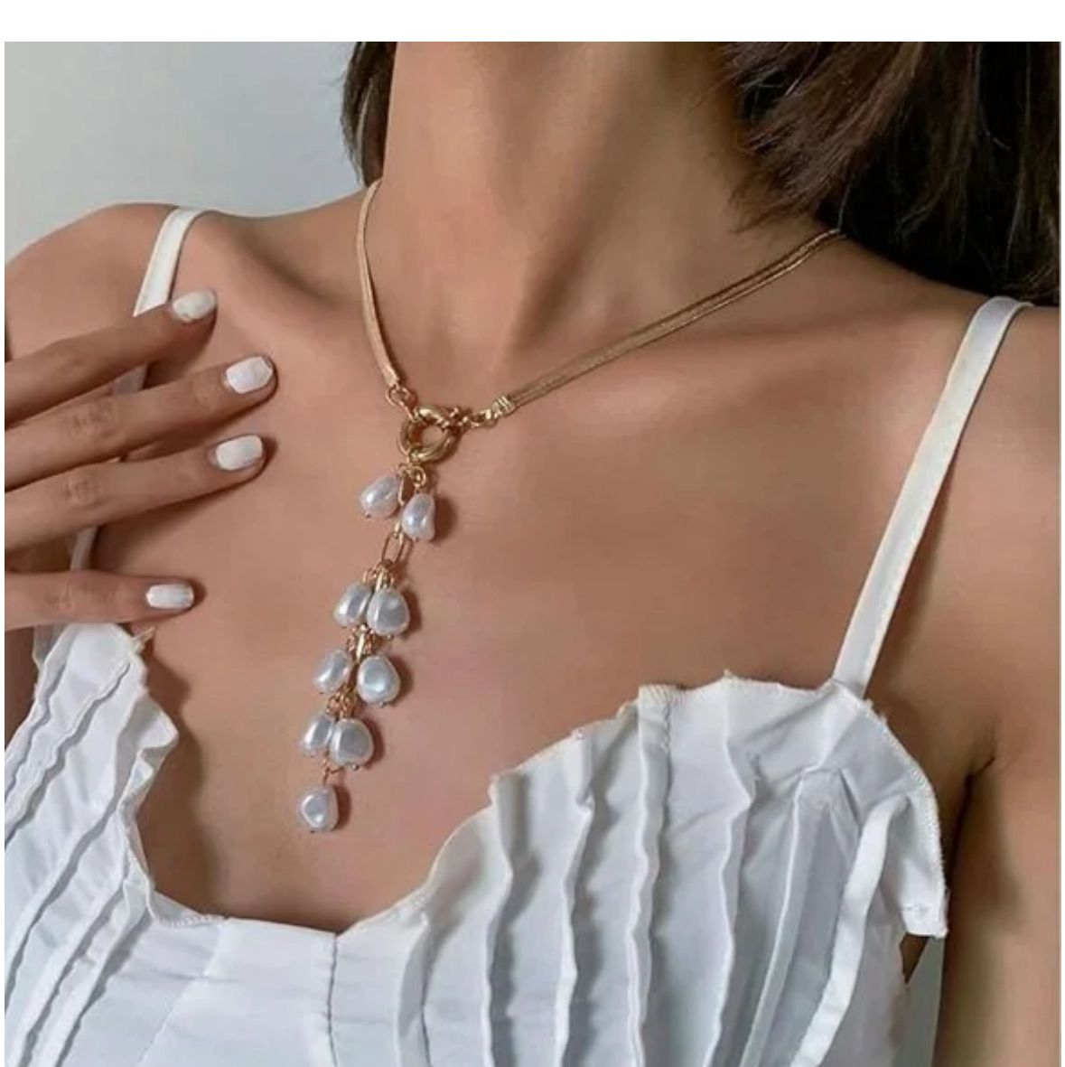 Collar racimo perlas