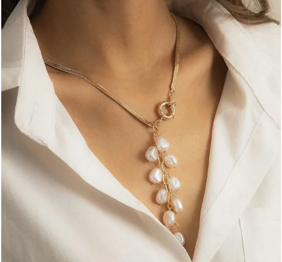 Collar racimo perlas