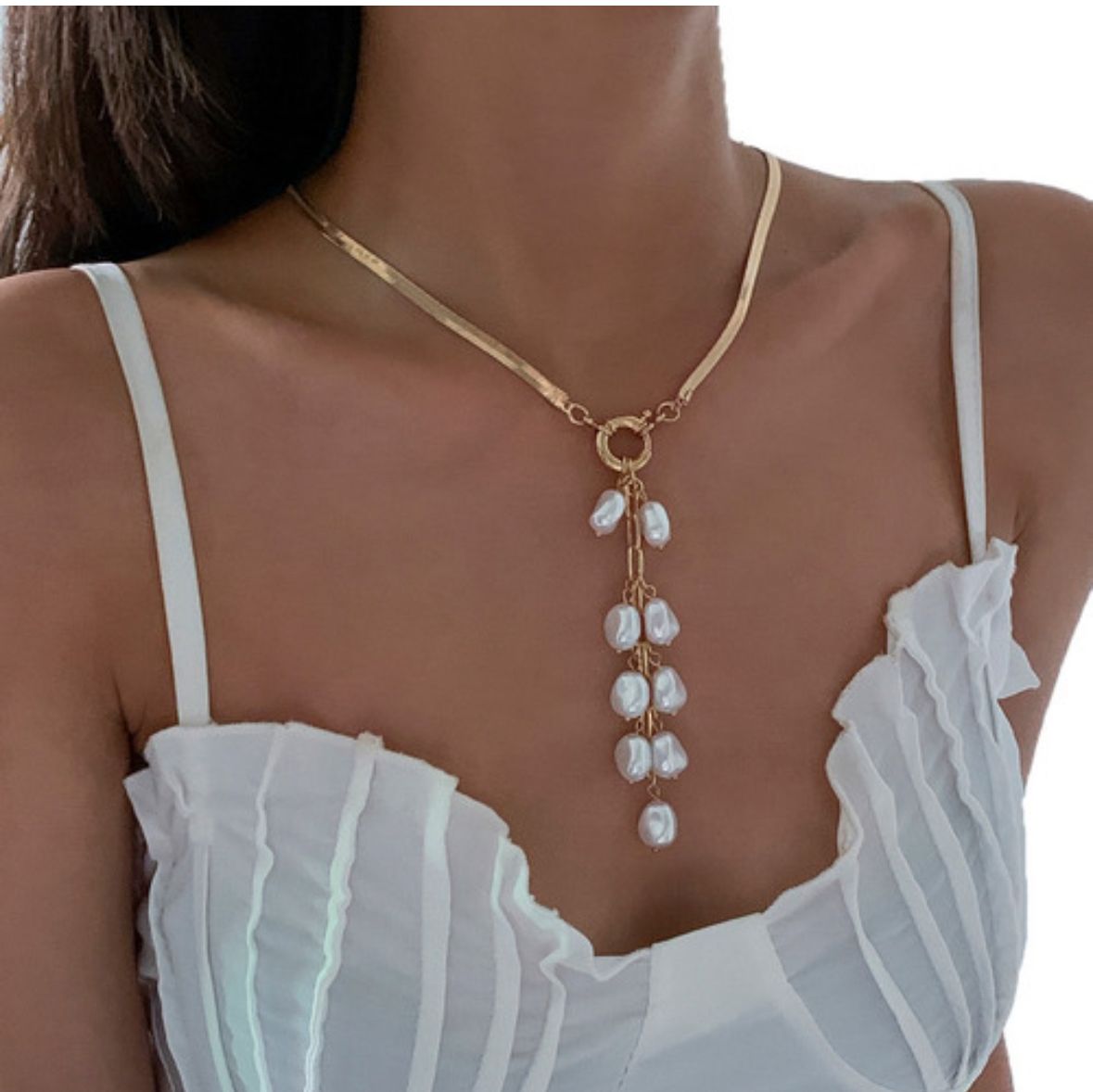 Collar racimo perlas