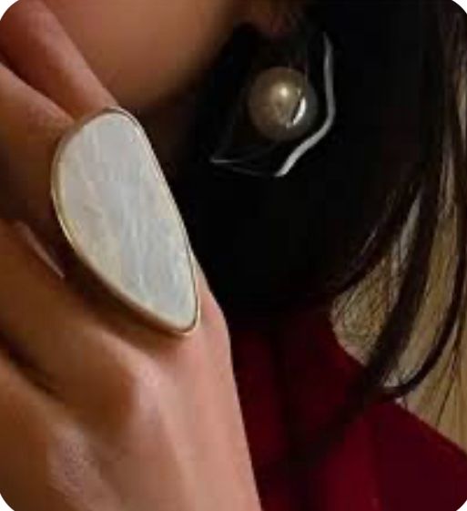 Anillo media luna acabado nacar