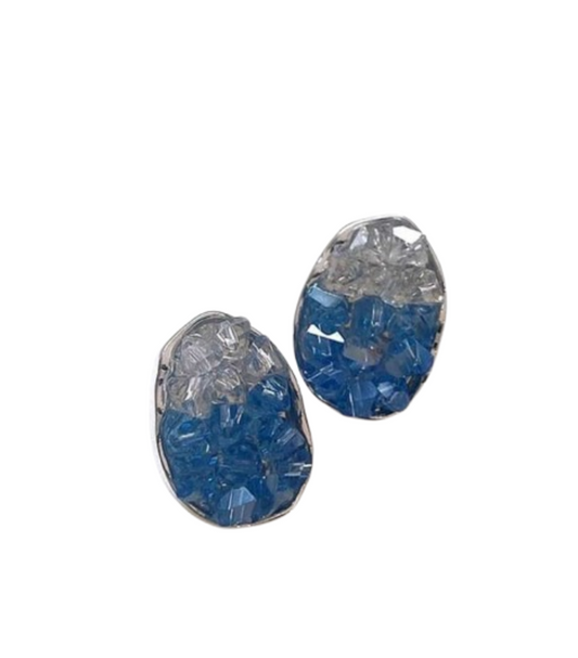Aretes cristales naturales azul