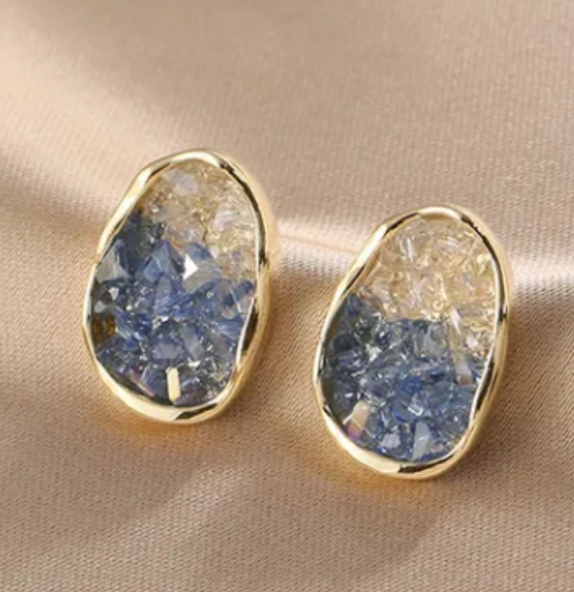 Aretes cristales naturales azul