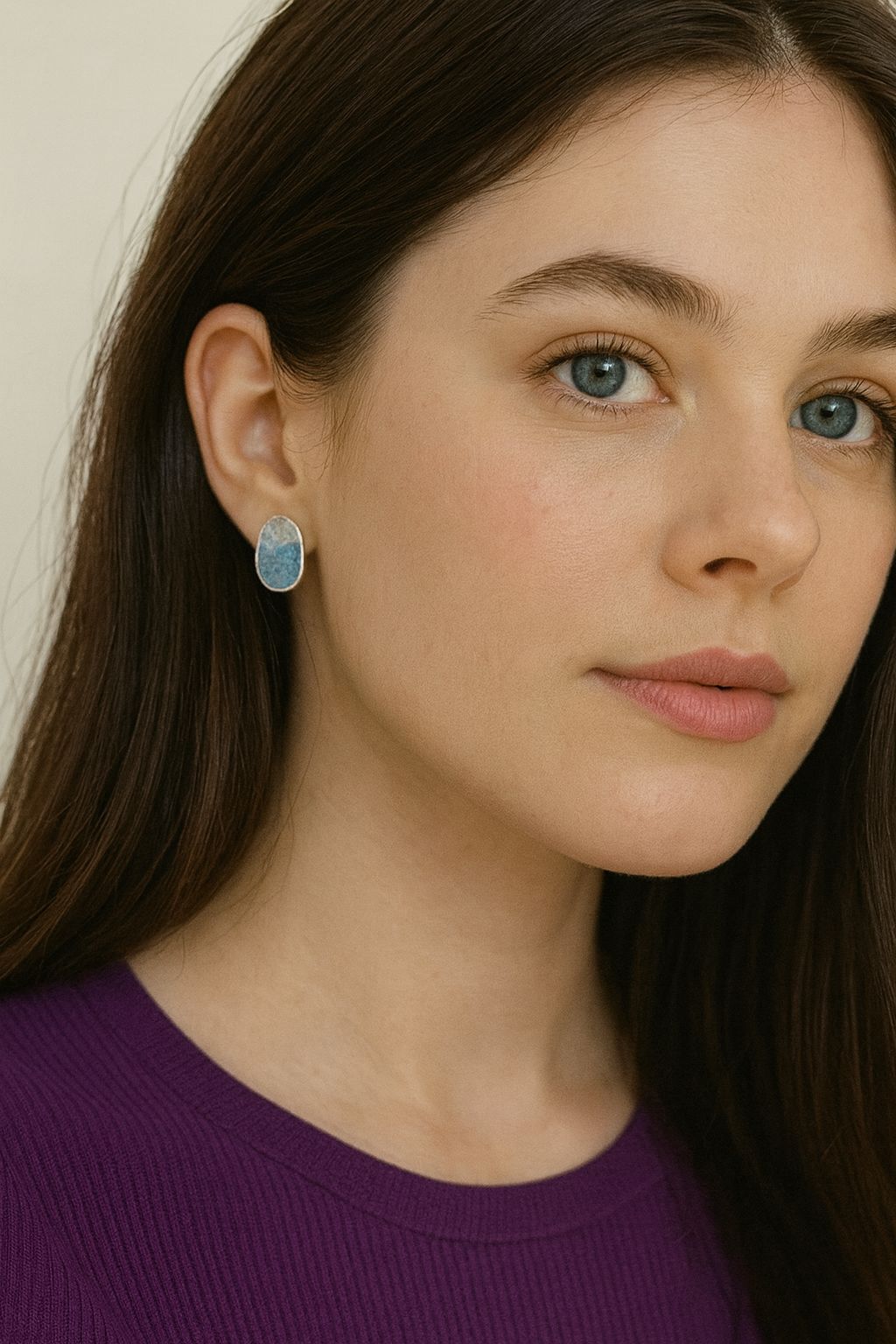 Aretes cristales naturales azul