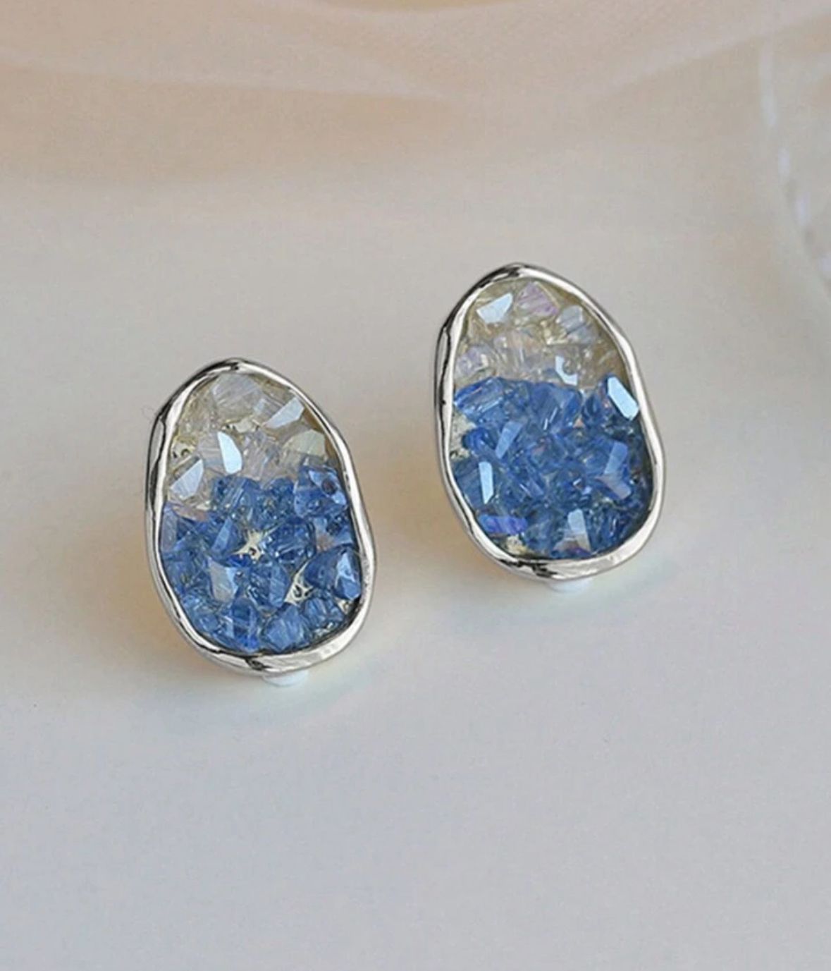Aretes cristales naturales azul