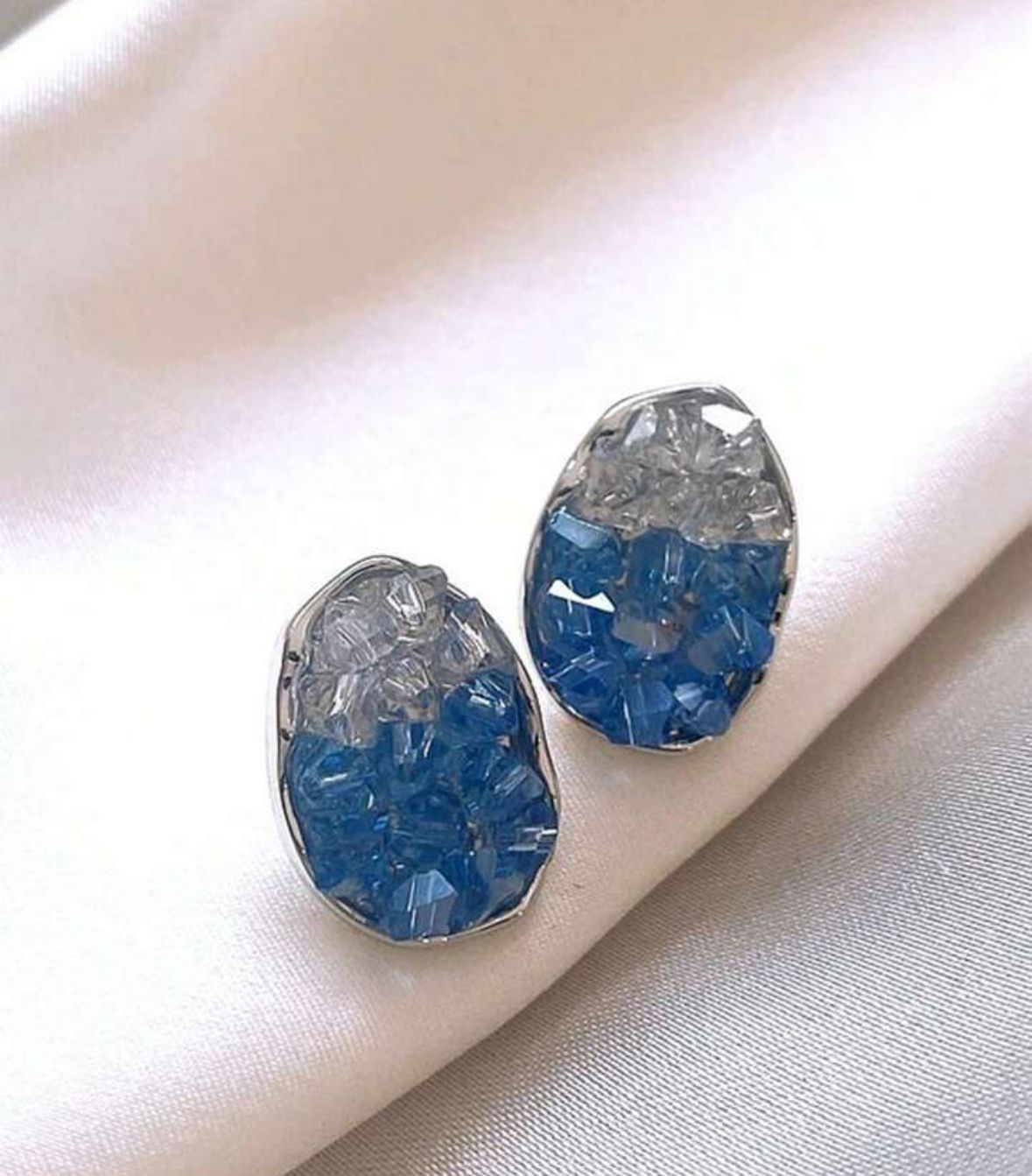 Aretes cristales naturales azul