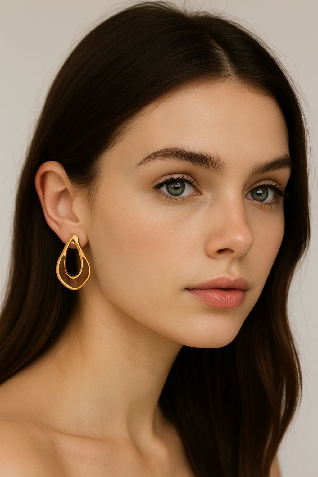 Aretes nacarados café